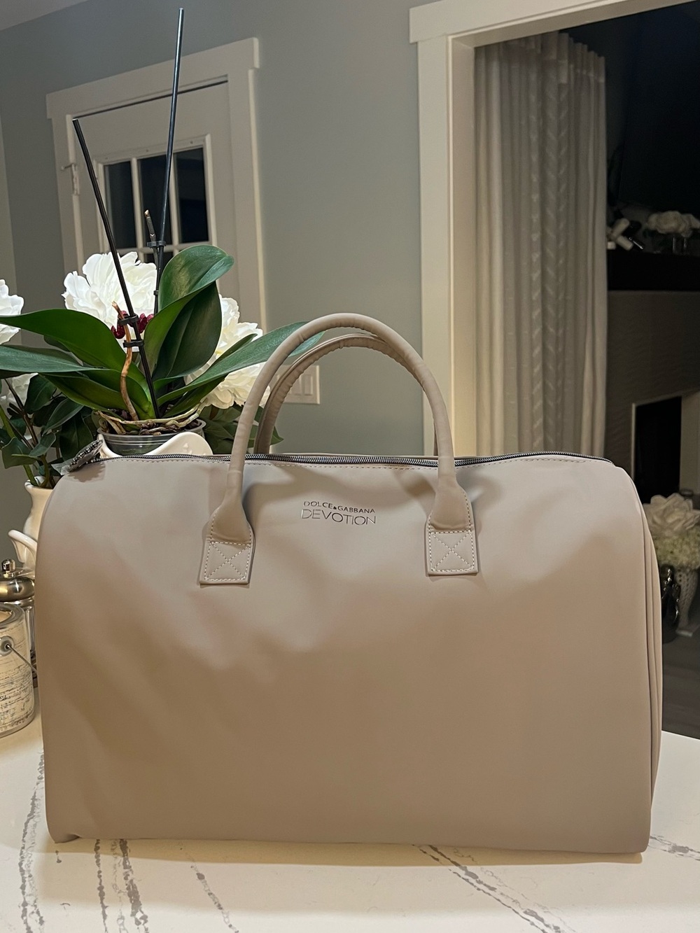 Dolce & Gabbana Devotion GWP Duffel Bag Warm Gray / Taupe Tone NWO